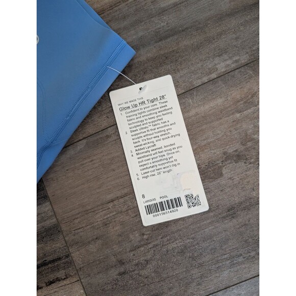 Lululemon Glow Up High-Rise Tight 28” Leggings Blue Pool Size 8 NWT $118 NEW - Picture 2 of 6